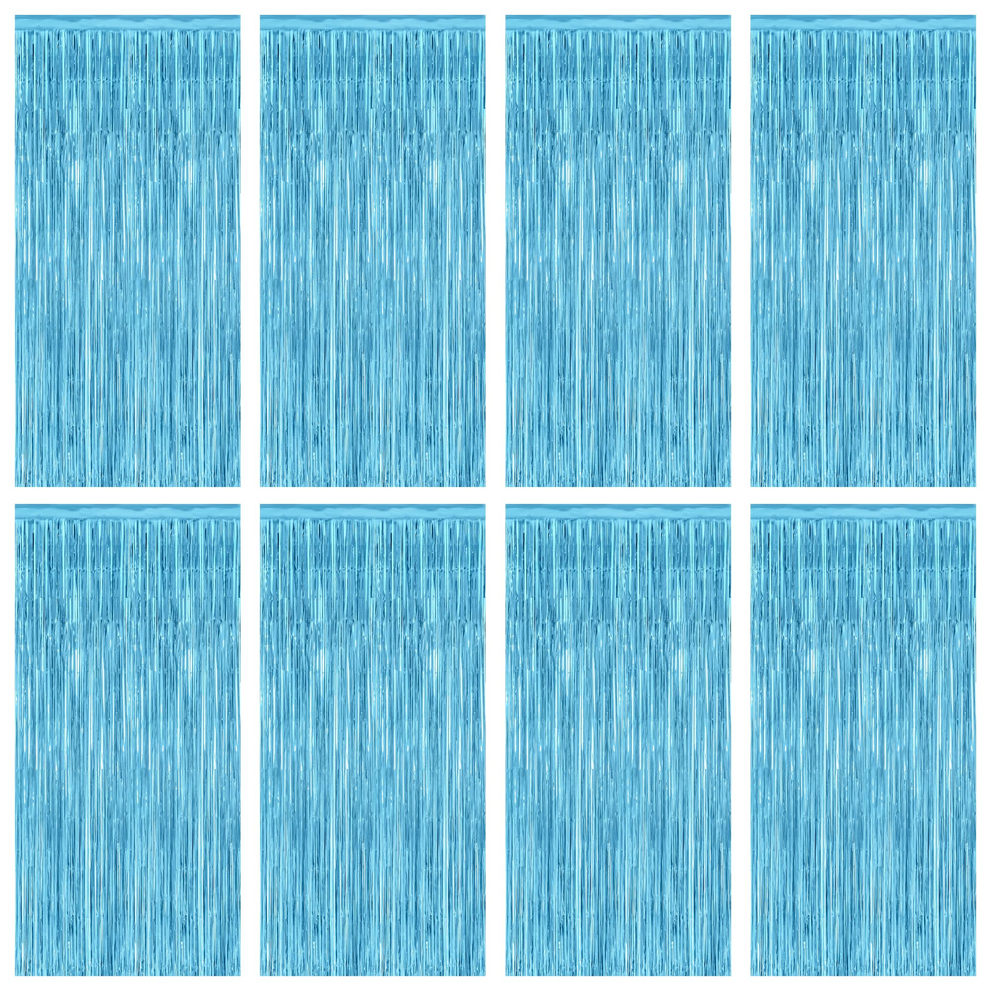 2 Pack Halloween Backdrop, 3.28 FT x 7.05 FT Foil Fringe Curtains, Orange Purple Black Party Streamer Tinsel Backdrop Curtains, Halloween Decorations Door Decor Photo Props Party Supplies